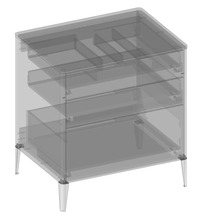 Waschbeckenunterschrank mit mehreren Schubladen und Füßen