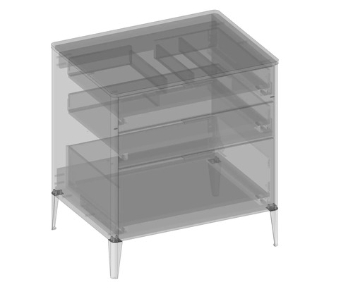 Waschtischunterschrank mit Schubladen und Füßen