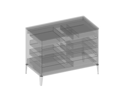 Waschtischunterschrank mit mehreren Schubladen und Füßen