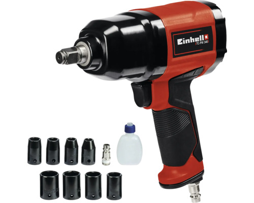 Einhell Druckluft-Schlagschrauber mit Steckschlüssel-Satz und Ölflasche