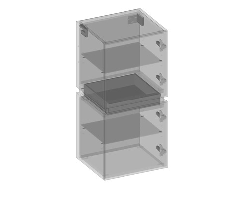 Transparentes, modulares Terrarium aus Kunststoff mit Belüftungslöchern