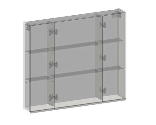 Medizinschrank mit drei Glastüren und Regalböden