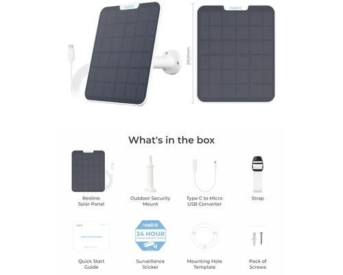 Reolink Solarpanel mit Zubehör für Aussenbereich