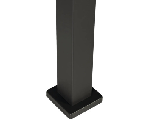 Detailansicht einer Vierkantrohr-Tischbeinbefestigung