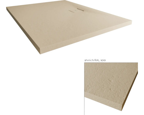 Beige Duschwanne mit rechteckiger Form und flachem Design