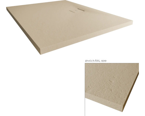 Beige Duschwanne aus Mineralguss