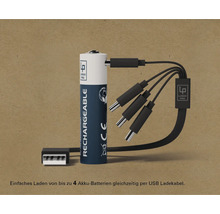 Wiederaufladbare Batterie mit USB-Ladekabel