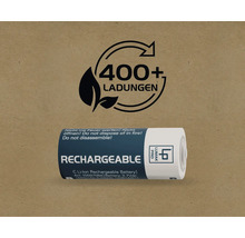 Lumak Pro C Lithium-Ionen Akku mit dem Symbol für mehr als 400 Ladezyklen