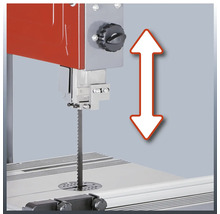 Detailansicht einer Bandsäge mit Höhenverstellung