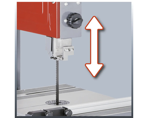 Detailansicht einer Bandsäge mit Höhenverstellung