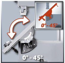 Bandsäge mit Winkeleinstellung von 0 Grad bis 45 Grad