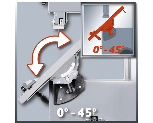 Bandsäge mit Winkeleinstellung von 0 Grad bis 45 Grad