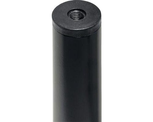 Schwarzes Metallrohr mit Innengewinde