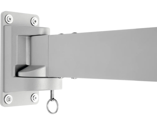 Detailansicht einer Markisenhalterung zur Wandmontage.