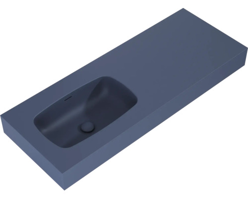 Waschtisch aus Mineralguss mit rechteckiger Form und integriertem Becken