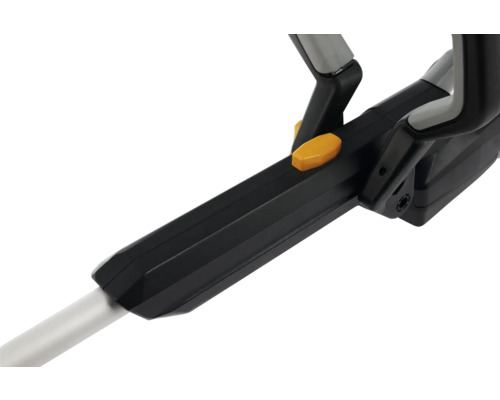 Detailansicht eines Rasentrimmers mit Griff