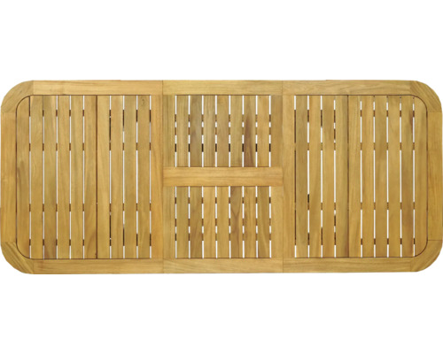 Tischplatte aus Teakholz mit Lattenmuster