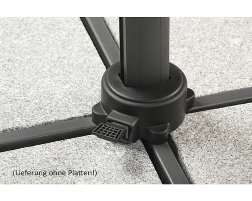 Schirmständerfuß mit Aufnahme für Beschwerplatten