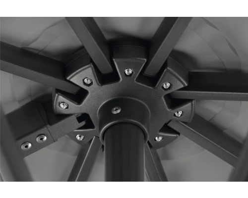 Detailansicht der Mechanik eines Sonnenschirms