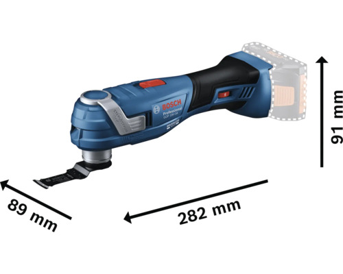 Bosch Professional Multifunktionswerkzeug mit Abmessungen