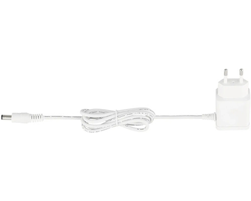 Weißes Netzteil mit Kabel und Stecker