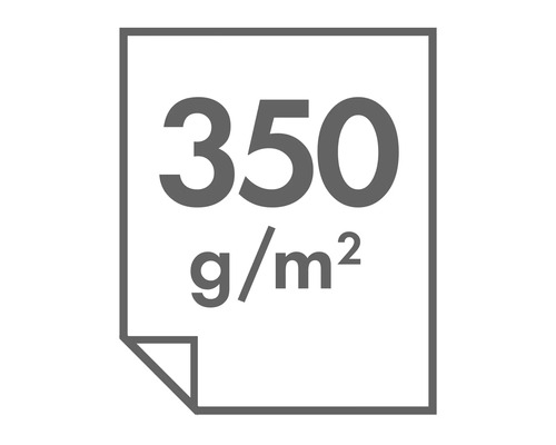 Symbol für 350 Gramm pro Quadratmeter Papiergewicht