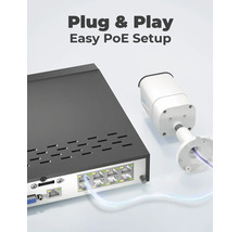 Überwachungskamera mit Netzwerkrekorder für einfache PoE Installation