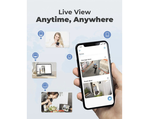 Live-Ansicht jederzeit und überall mit einer Sicherheitskamera auf dem Smartphone