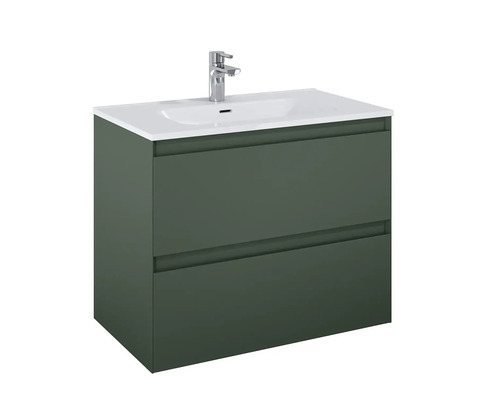 Waschtischunterschrank mit Waschbecken und Armatur für das Badezimmer