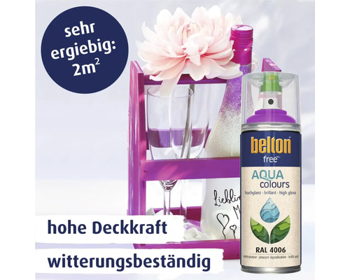 Belton Free Aqua Farbspraydose mit Dekoartikeln