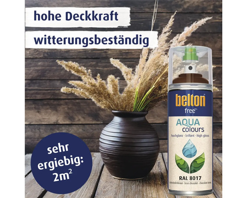Belton Free Aqua Colours Lackspray Dose mit hoher Deckkraft und Witterungsbeständigkeit