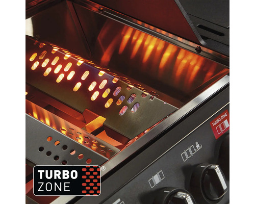 Innenansicht eines Grills mit aktiver Turbozone