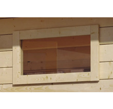 Saunahaus Karibu Topas 1 ohne Ofen mit Vorraum und Fenster mit Holztüre und Klarglas-thumb-5