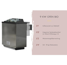 Saunahaus Karibu Topas 1 inkl.9 kW Bio Ofen u.ext.Steuerung mit Vorraum und Fenster mit Holztüre und Klarglas-thumb-6