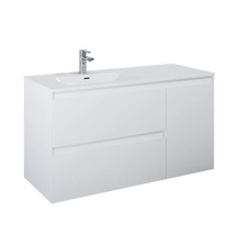 Waschbeckenunterschrank Jungborn DECEM links 120x63,5x45,8 cm ohne Waschbecken weiß matt