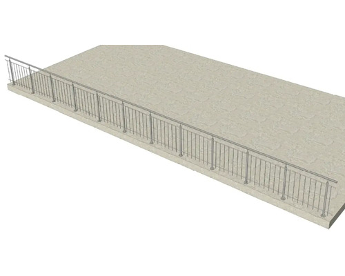 Balkongeländer aus Metall auf Beton