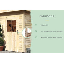 Gartenhaus Karibu Neuruppin 3 inkl. Anbaudach 3 m 566x274 cm natur-thumb-2