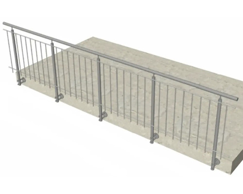 Geländer aus Metall auf Beton