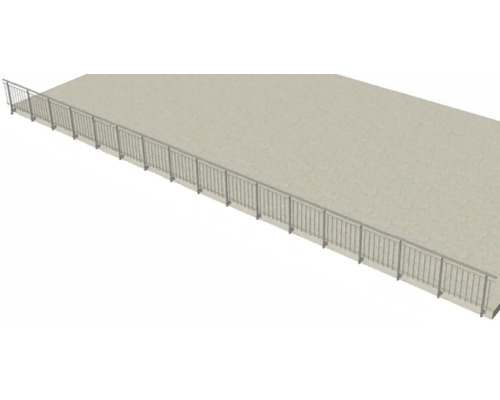 Metallgeländer entlang eines Gehwegs