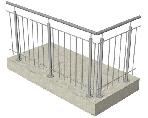 Geländer aus Metall auf Betonuntergrund