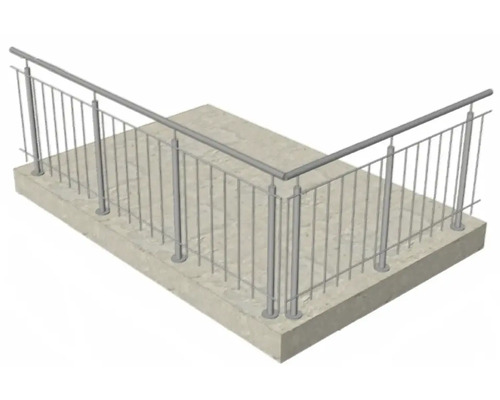 Edelstahlgeländer auf Betonuntergrund