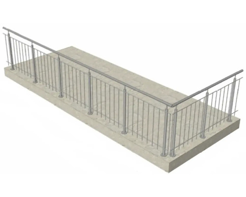 Geländer aus Metall auf Betonplattform