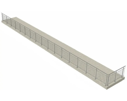 Illustration einer langen Brücke mit Geländer