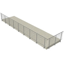 Balkonbrüstung aus Metall auf einer Betonfläche