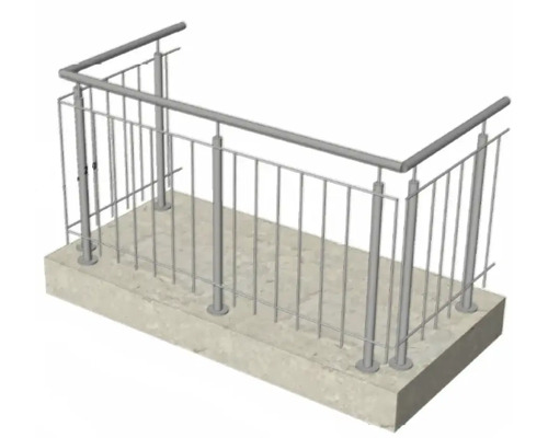 Metallgeländer auf Betonplattform
