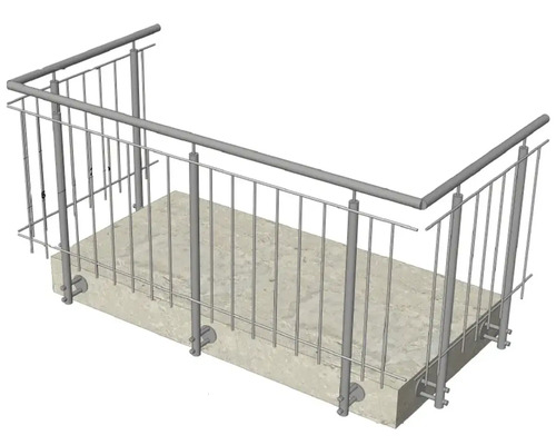 Metallgeländer auf einer Betonoberfläche