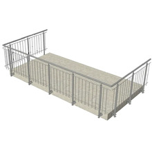 Balkongeländer aus Metall auf einer Betonoberfläche