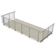 Illustration einer geraden Brücke mit Metallgeländer