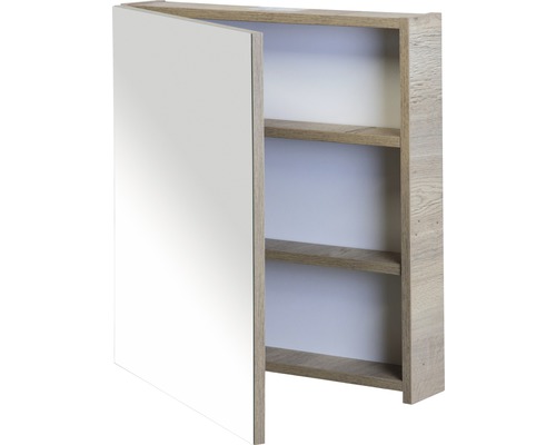 Offener Spiegelschrank mit Regalböden