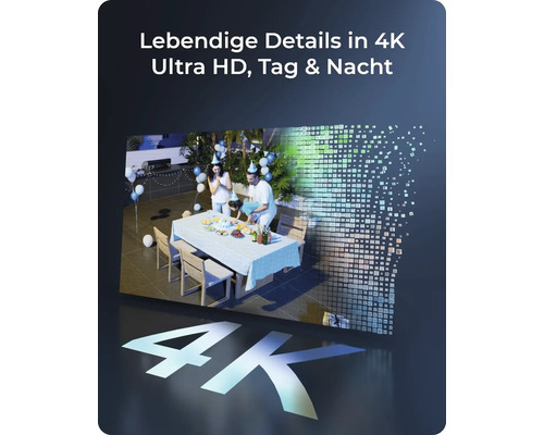 4K Überwachungskameraaufnahme einer Familie bei einer Gartenparty